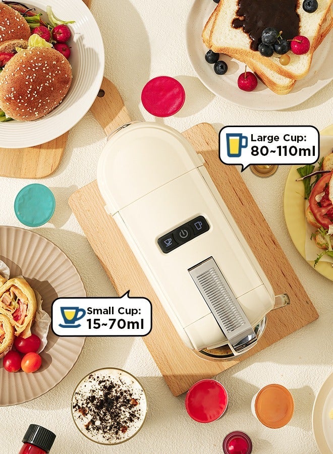 كافلف ماكينة قهوة أوتوماتيكية متعددة الكبسولات 3 في 1، ماكينة إسبريسو مع خزان مياه قابل للفصل سعة 600 مل | 3 محولات اختيارية وخاصية الإيقاف التلقائي، 1450 واط، لون أبيض - Image 5